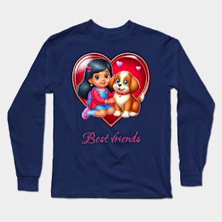 Puppy & Girl - Best friends Long Sleeve T-Shirt